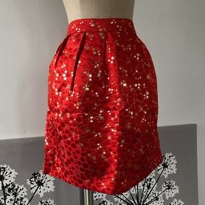 Anthropologie Red Polka Dot Skirt, 10